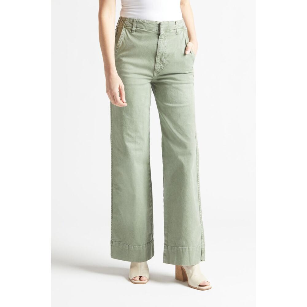 AMO Claudette high rise wide-leg green pants Size 29